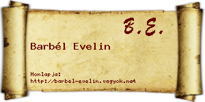 Barbél Evelin névjegykártya