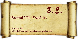 Barbél Evelin névjegykártya
